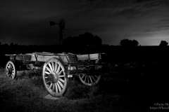 Old Ox Wagon with African Sunset