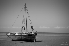Staded boat at Inhaca Island Mozambiqu