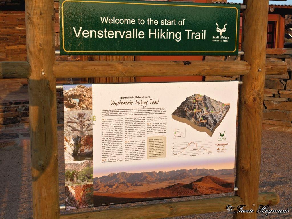 Venstervalle Hiking Trail notice board in Richtersveld